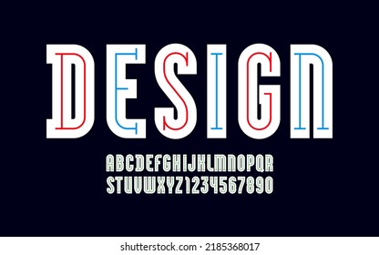 Design font, modern alphabet, trendy letters and numbers for you design, vector illustration 10eps