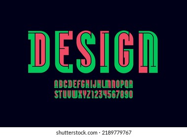 Design font, modern alphabet, trendy letters and numbers for you design, vector illustration 10eps