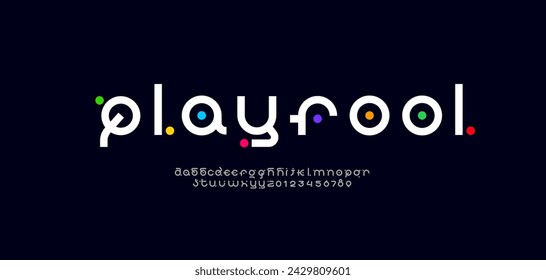 Design font, playful alphabet, letters from A to Z and numbers from 0 to 9, made game style, vector illustration 10EPS