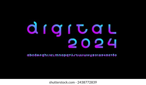 Design font, rounded modern alphabet, trendy letters from A to Z and numbers from 0 to 9, vector illustration 10EPS