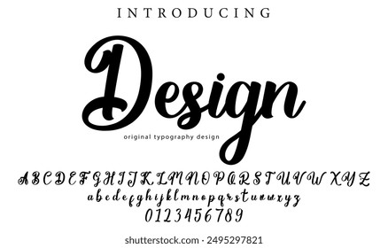 Design Font Stylish brush painted an uppercase vector letters, alphabet, typeface