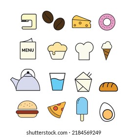 design food icon with color