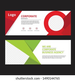 Design For Food Web banners of different standard sizes. Templates with round place for photos, buttons. Vector illustration