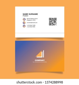 design formal modern card design, gradient orange and blue.