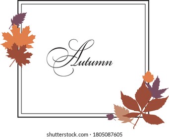 
Design frame with autumn leaves