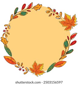 Design frame with autumn theme vector illustration
