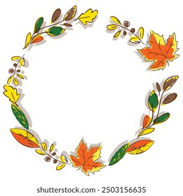 Design frame with autumn theme vector illustration