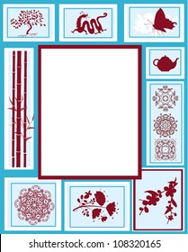 Design of the frame of the Chinese characters