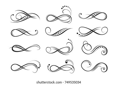 Design frame elements. Vintage and filigree decoration. Ornament frames and styling element.  