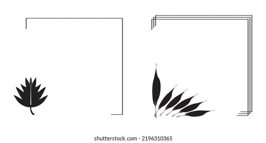 Design frame with freehand grass drawing elements