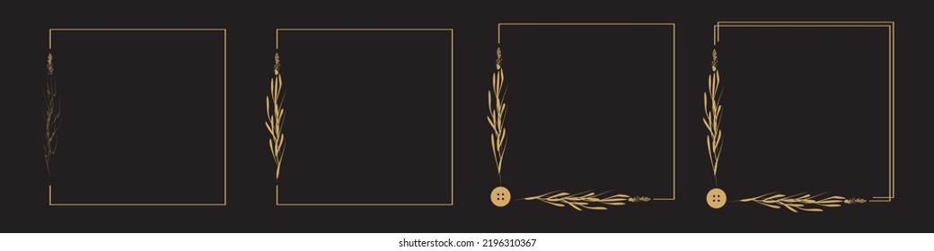 Marco de diseño con elementos de dibujo de césped a mano alzada