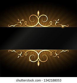 Design frame with golden unique ornament