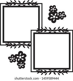 Design frame on white backdrop, with wallpaper flowers and leaf, decoration various of cards. Vector