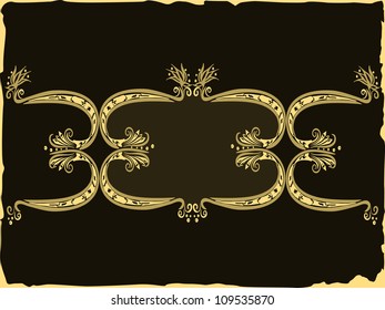 Design frame with swirling decorative elements