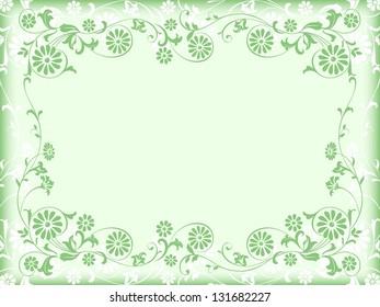 Design frame with swirling floral decorative ornament. Summer background