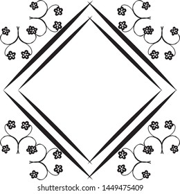 Design frame, unique flower for various shape of card. Vector