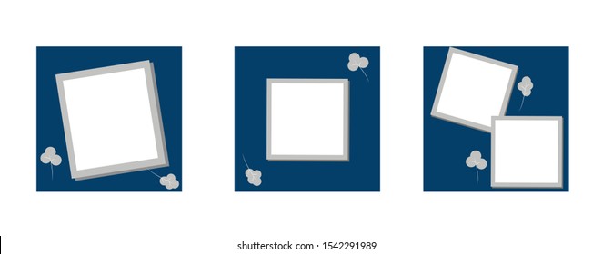 Design frames for social media banner.Set of posts frame templates.Vector cover. Mockup for personal blog or shop.Layout for promotion, sale.