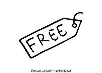 Design free tag icon. Flat, rounded corners vector symbol, isolated on white background.