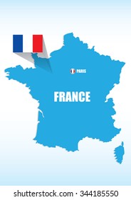 design french vector map with flags isolated