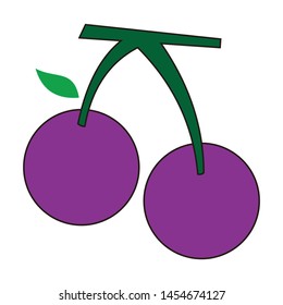 design a fresh grape vector with a dark blue palette