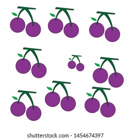 design a fresh grape vector with a dark blue palette
