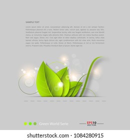 Design of a fresh leaves vector background template