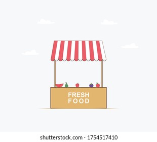 design of fruit outlets that reads fresh food