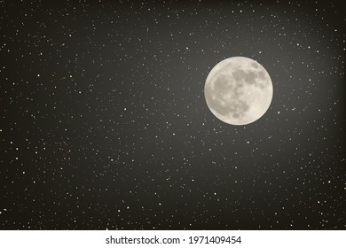 Design of full moon in night sky