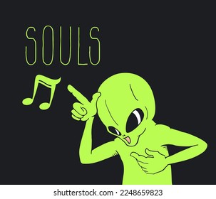 Design of funny alien dancing