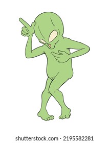 Design of funny alien illustration