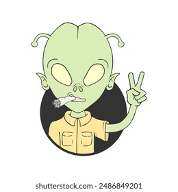 Diseño de fumar extraterrestre divertido