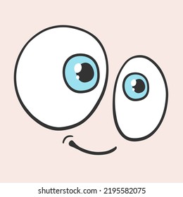 Design Of Funny Big Eyes Face