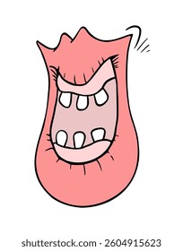 Design of funny big mouth draw