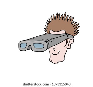 Design of funny cartoon face draw