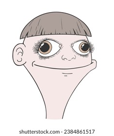 Design of funny cartoon face draw