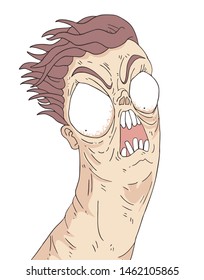 Design of funny crazy face draw