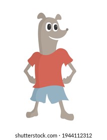 Design of funny dog with clothes