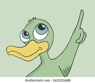 Design of funny duck illustration