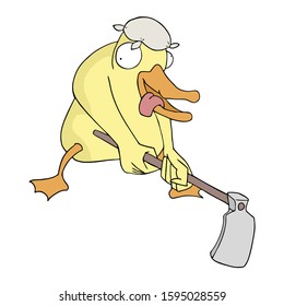 Design of funny duck working