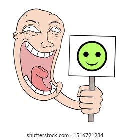 Design of Funny face and banner with smile face draw