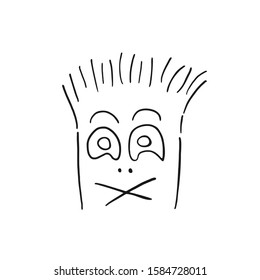design of funny face with closed mouth