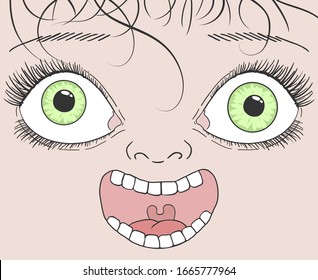 Design of funny face illustration