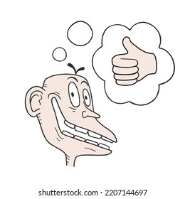 Diseño de cara divertida y gesto de mano similar