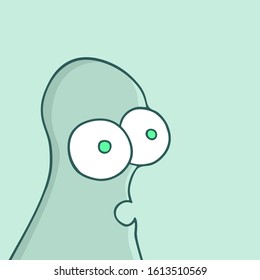 Design of funny face looking
