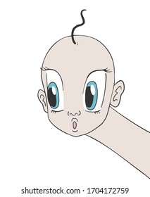 Design of funny face looking