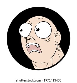 Design of funny face looking