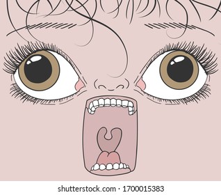 Design des lustigen Gesichtsschreiens