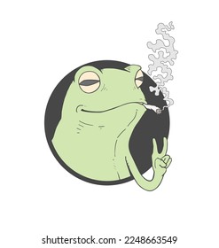 Diseño de la atracción divertida para fumar rana
