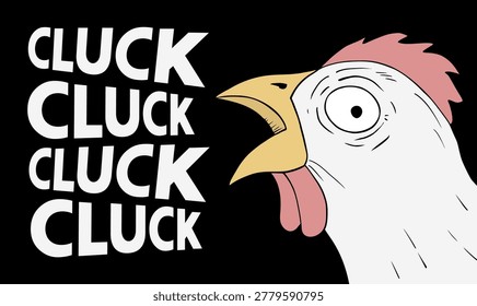 Design of funny hen talking draw animal