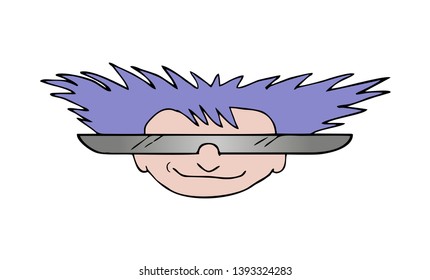 Design of funny horizontal face draw